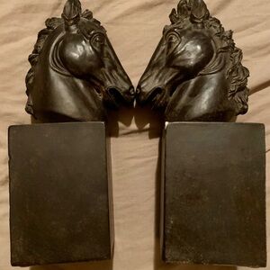 Horse head bookends. Need to be dusted and touched up. Originally $42